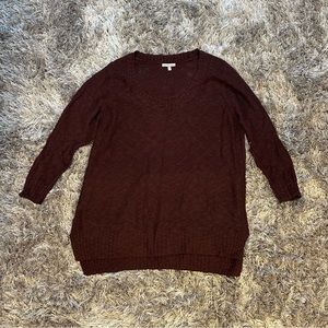 Maroon Crewneck Sweater - Charlotte Russe